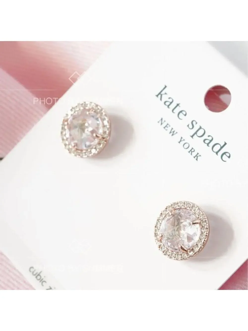Kate Spade Bright Ideas Pave Halo Studs Earrings Clear/ Rose Gold